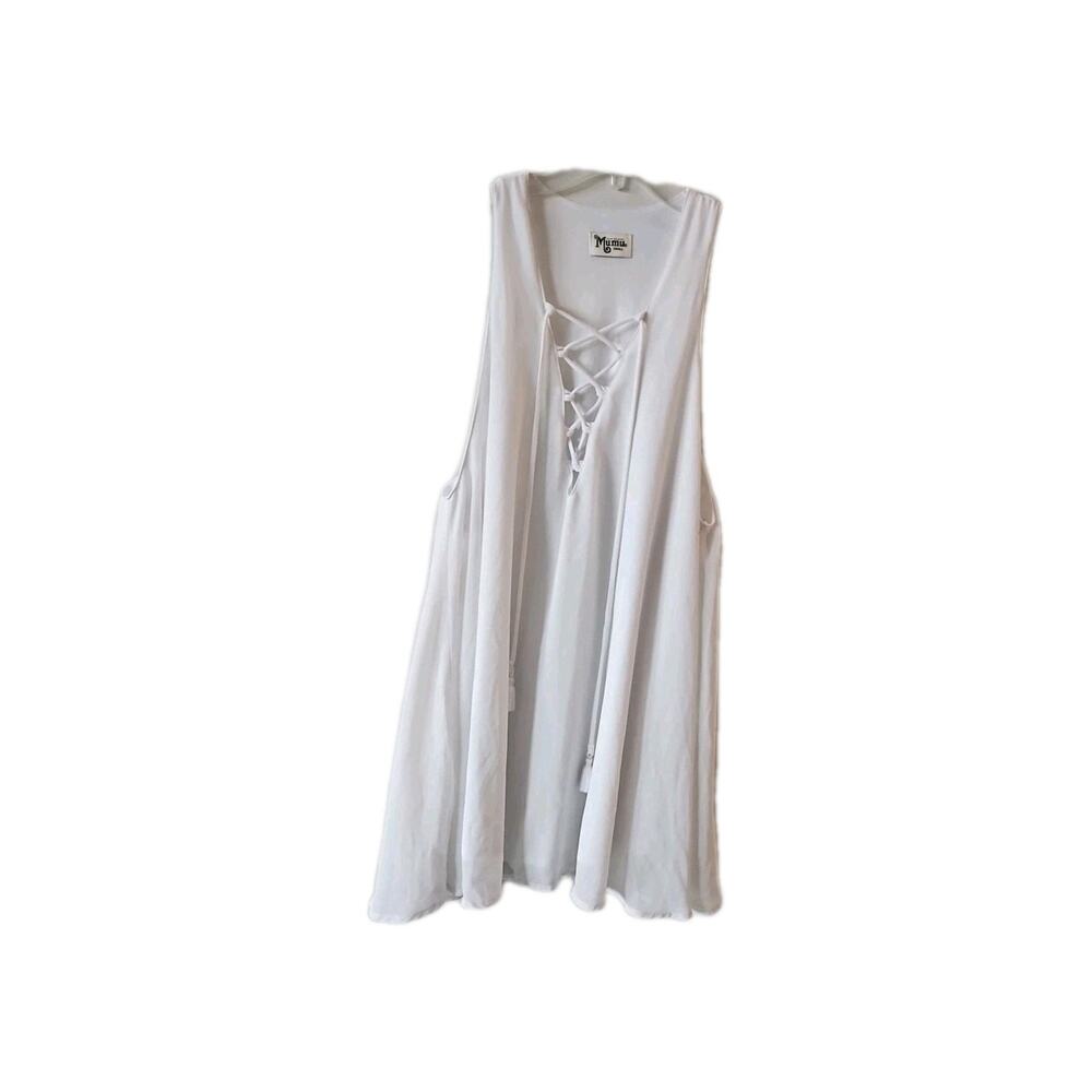 Show Me Your Mumu Rancho Mirage lace-up Dress Womens Sz Small White